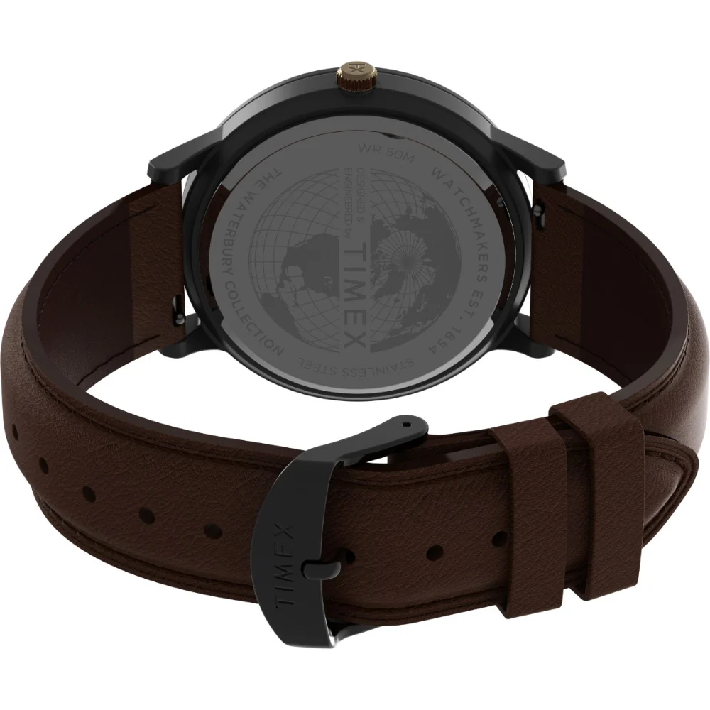 Waterbury Classic Day/Date 40mm Leather Strap Watch - Image 4
