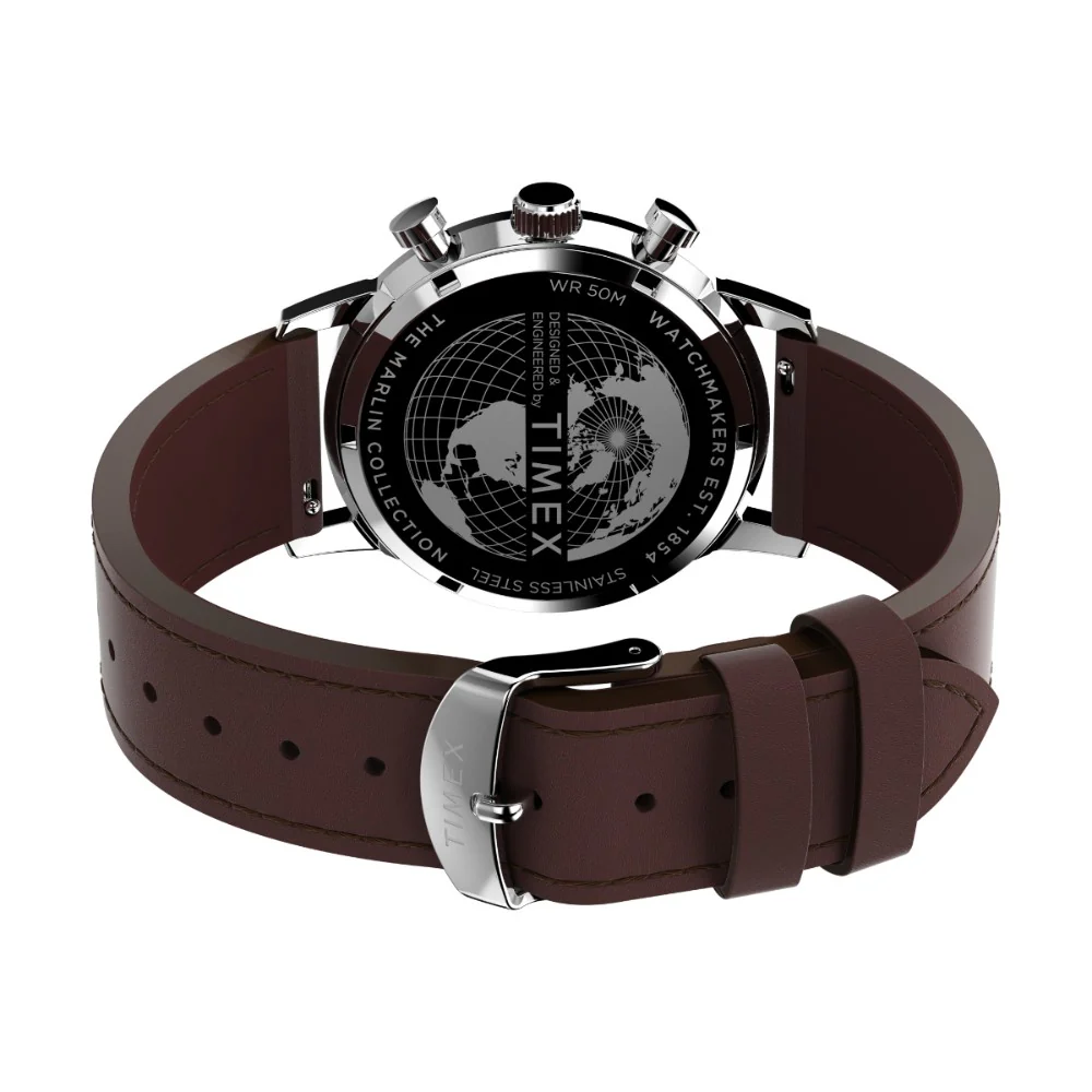 Marlin Chronograph Tachymeter 40mm Leather Strap Watch - Image 4