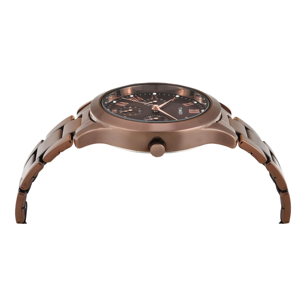 Timex Women Brown Round Multifunction Dial Watch- TW000Q820 - Image 3